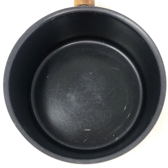 Mirro 2 Qt & 1 Qt Sauce Pan Vintage USA Non-Stick Aluminum Wooden Handle w/ Lids - Picture 6 of 16